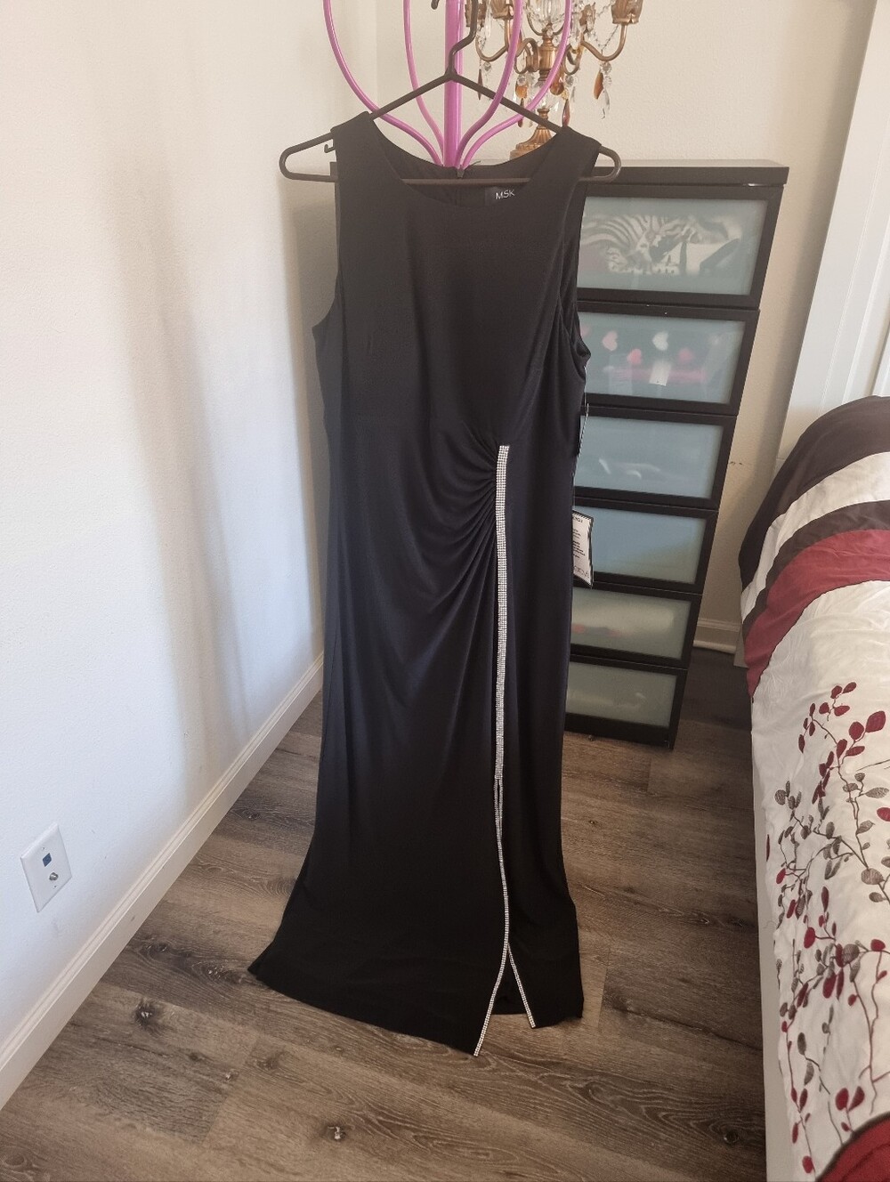 Style & Co. Black Maxi Skirt with Side Rhinestone Trim